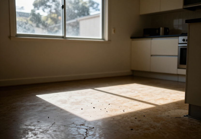 Cockroach infestation in a Narraweena kitchen before treatment